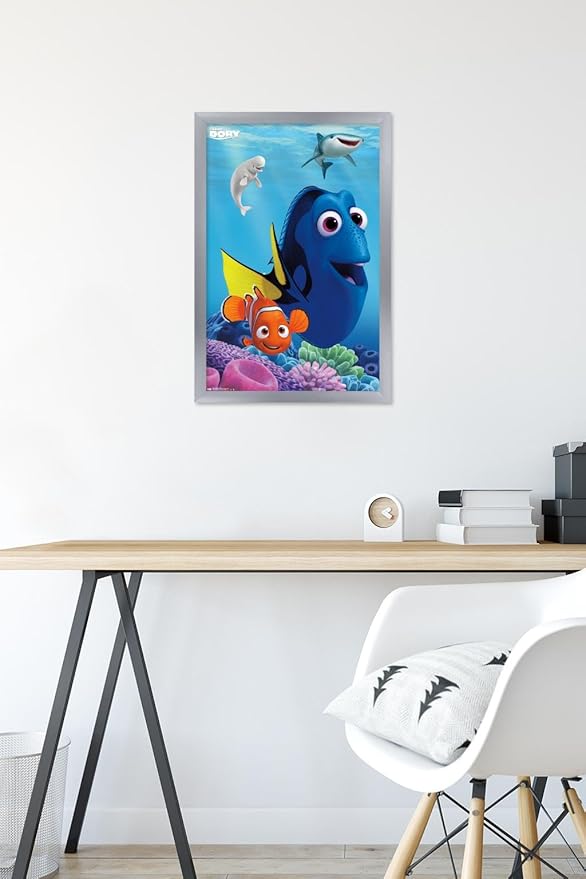 Trends International Disney Pixar Finding Dory - Dory Wall Poster, 14.725" x 22.375", Silver Framed Version