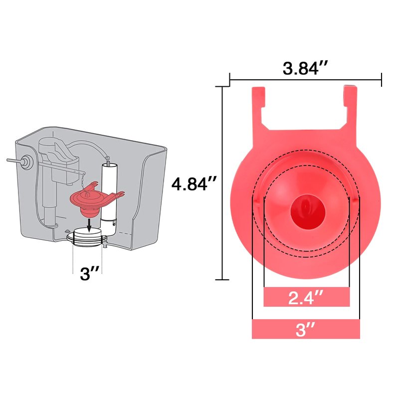 3 Inch Toilet Flapper Replacement,Toilet Tank Plug Flapper Kit for TOTO Flapper Model G-Max, THU138S, THU175S and THU331S,Rubber Toilet Flapper Replacement Kit,Easy to Install