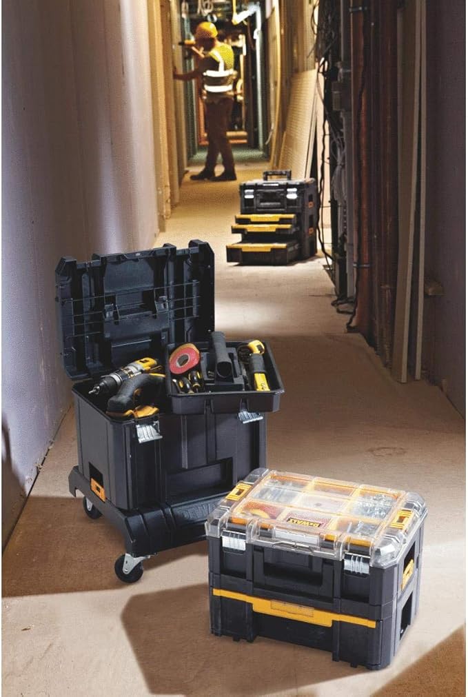 DEWALT Tool Storage Organizer Cart, Use With TSTAK System, Heavy Duty Wheels for Rolling, Organizer for Jobsites (DWST17889)