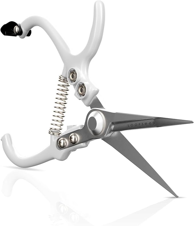 Loopseed Precision Garden Trimming Scissors & Hand Pruner - White