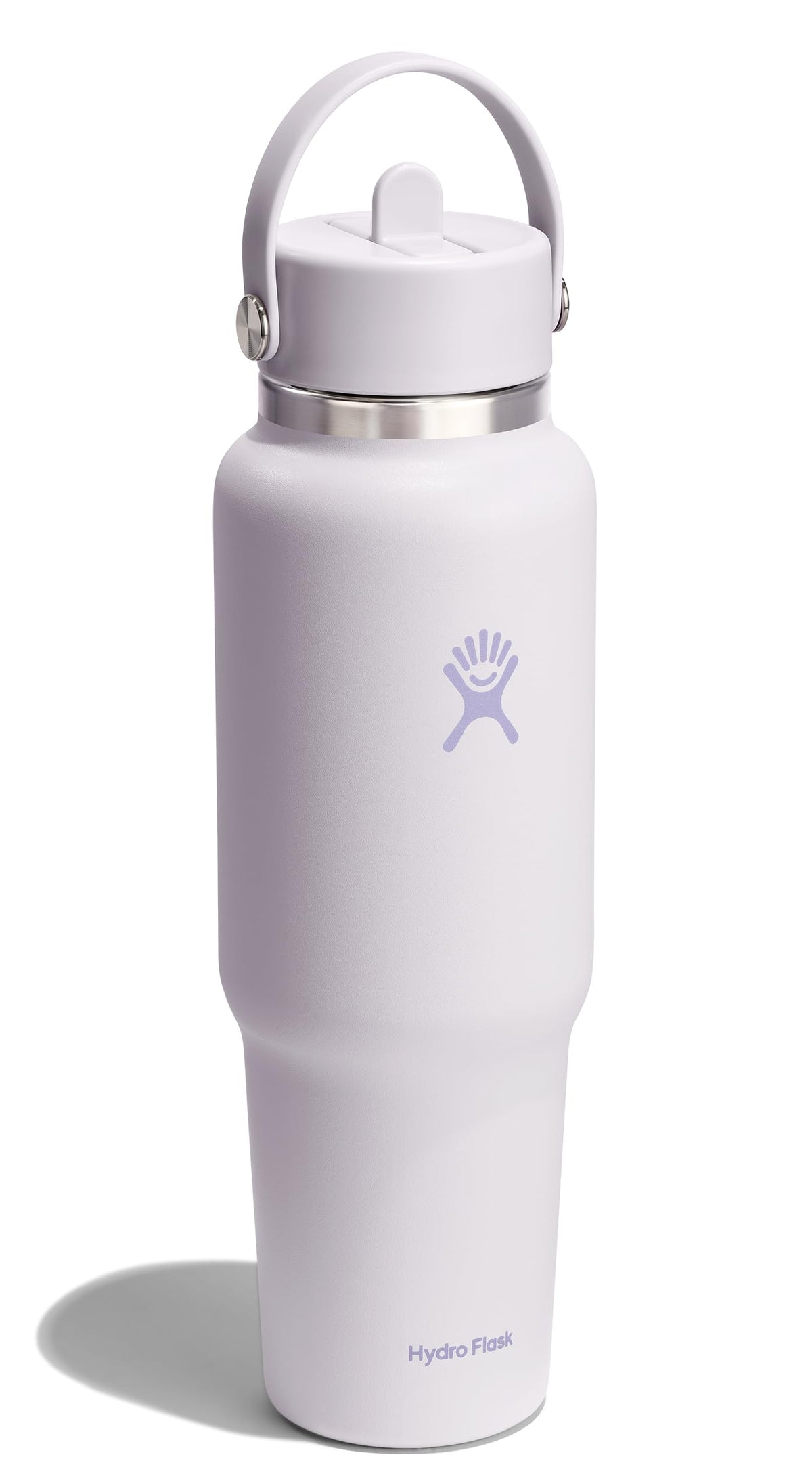Hydro Flask Travel Water Bottle - Insulated Stainless Steel - Wide Straw Lid, Non Spill, Leakproof in 40 Oz Cloud Pink