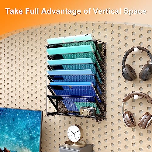 Kuntine.B Wall File Organizer (Black, 7 Tier 2 Pack) - color: Black, size: 7 Tier 2 Pack