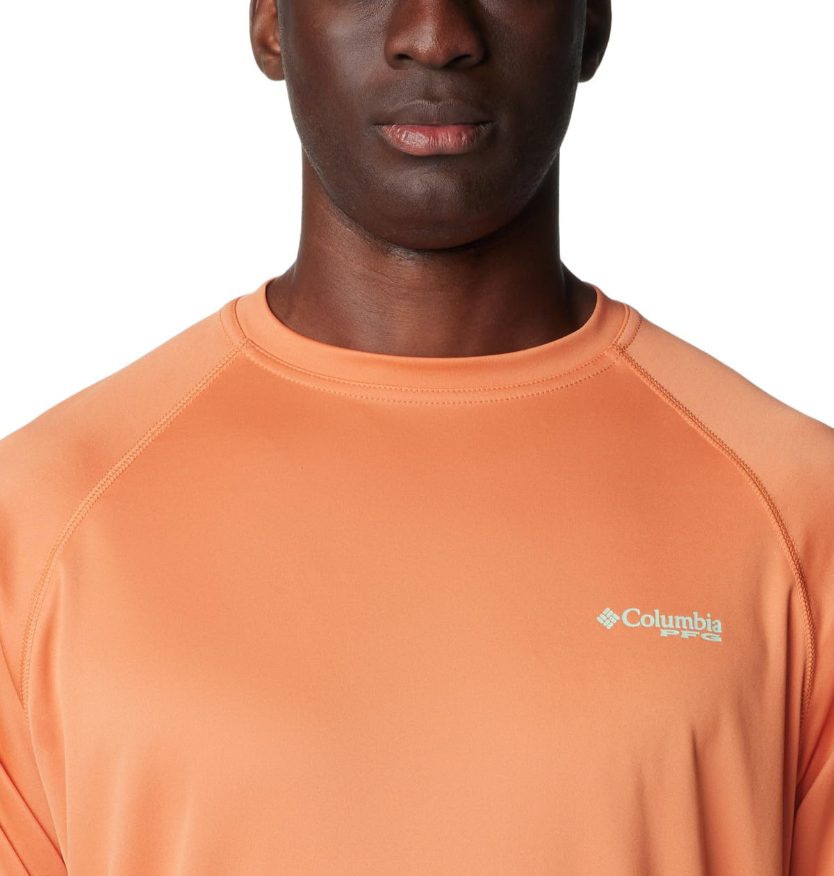 Columbia Men's Terminal Tackle Long Sleeve Fishing Shirt, Dusty Orange/New Mint Logo, 5X