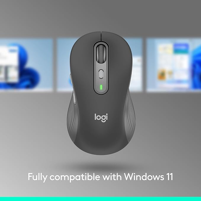 Logitech Signature Plus M750 L Wireless Mouse - for Large Hands, SmartWheel, Bluetooth, Multi Device, 24-Month Battery, Silent Clicks, Customizable Side Buttons, Contoured Shape - Graphite