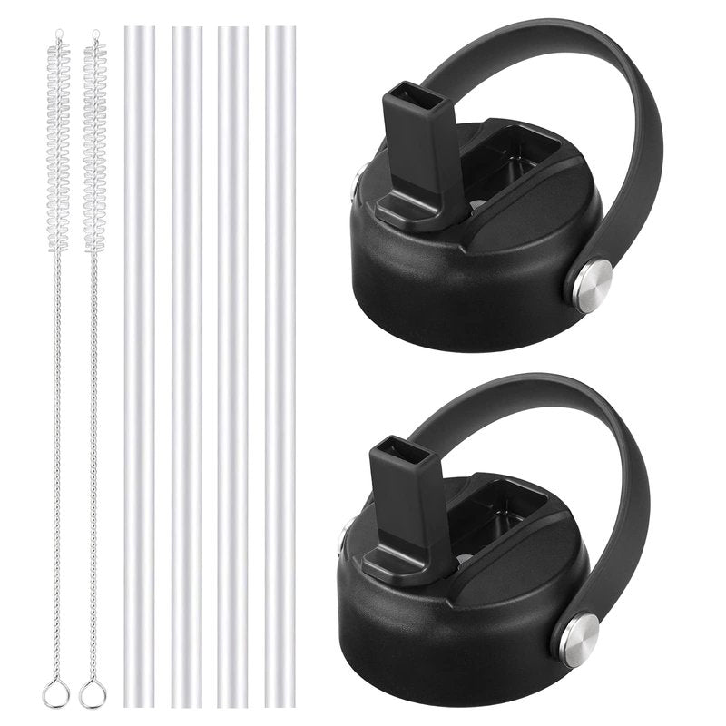 RRegeny Straw Lid for Hydro Flask Wide Mouth 32 40 oz, Straw Lids with Flexible Handle and Straws compatible with HydroFlask, Replacement Sports Flex Cap Wide Mouth Top 32 40 oz
