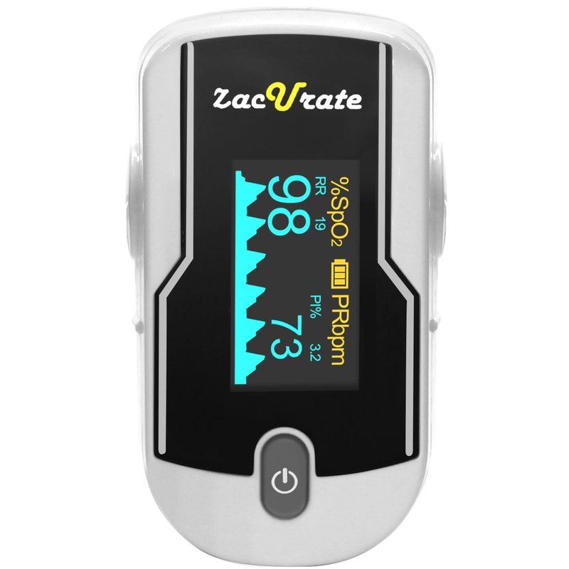 Zacurate 500E-B Wireless Bluetooth Fingertip Blood Pulse Oximeter Monitor with FREE App, SpO2, Heart Rate, Plethysmograph, and Perfusion Index Finger Oxygen Sensor Meter