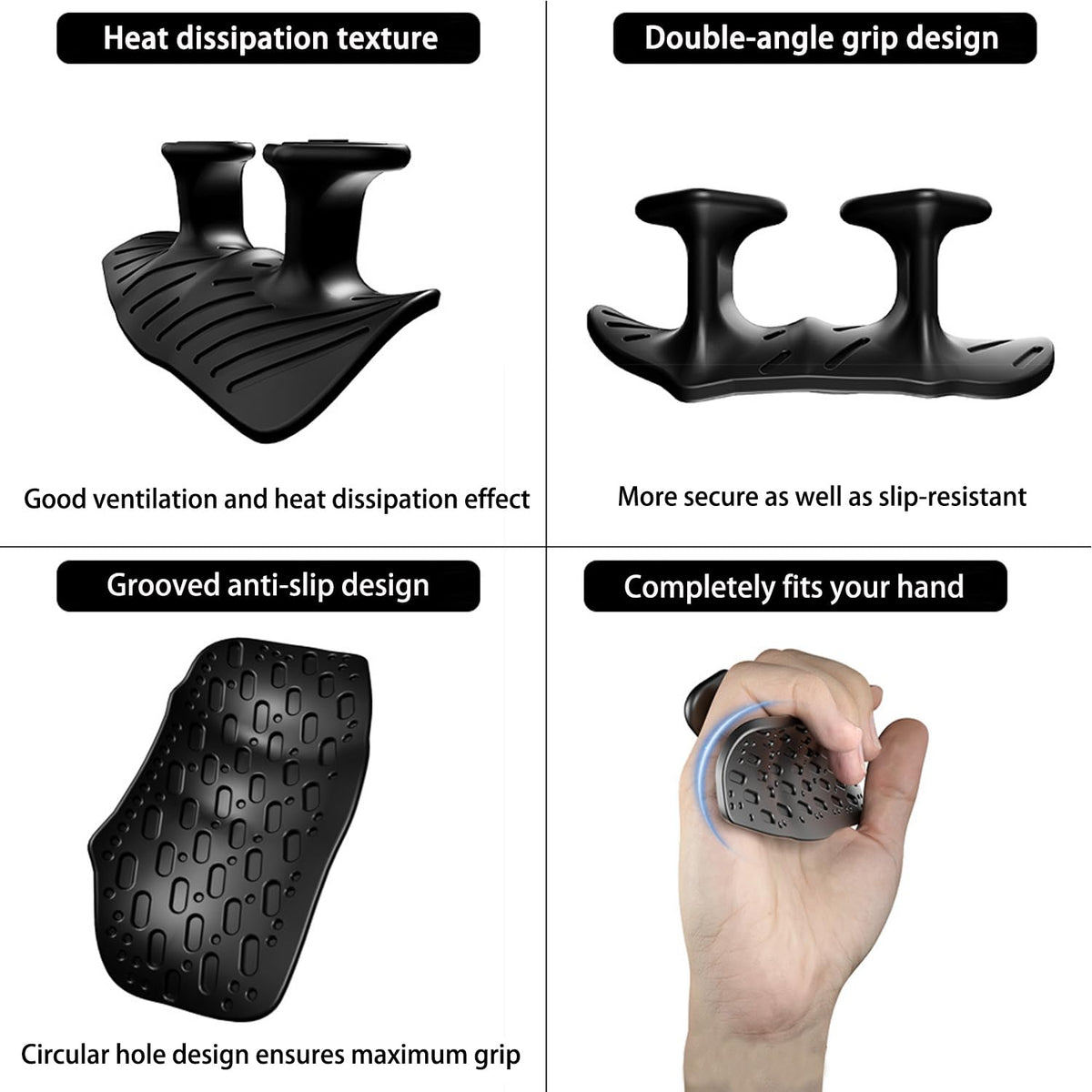 Monattrod Upgraded Weight Lifting Grips for Women & Men - Extra Large & Thick Non-Slip Gym Grips, Ergonomic Workout Gloves for Pull-Ups, Dumbbell Exercises (Black)
