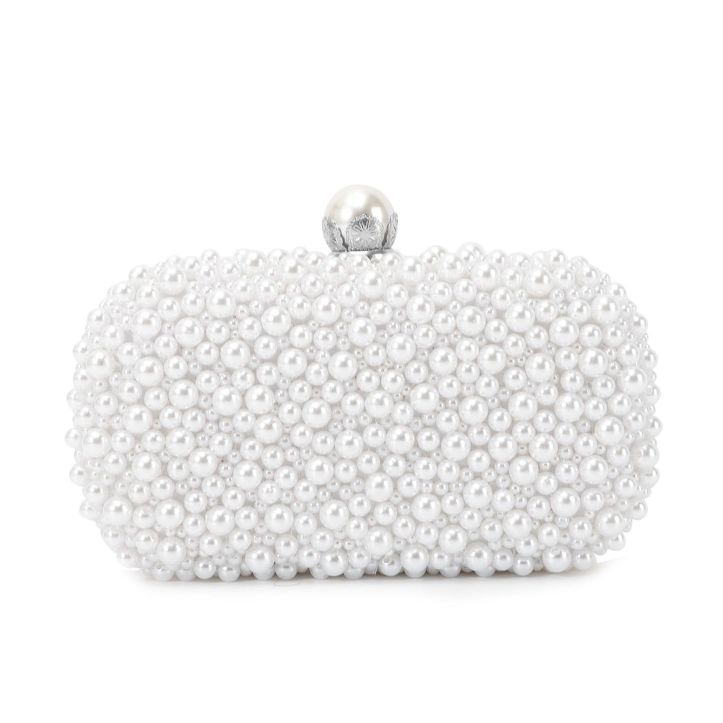 Oweisong Pearl Clutch Purses for Women Beaded Clutch Bag Formal Wedding Bride Evening Bag Party Tote Handbag