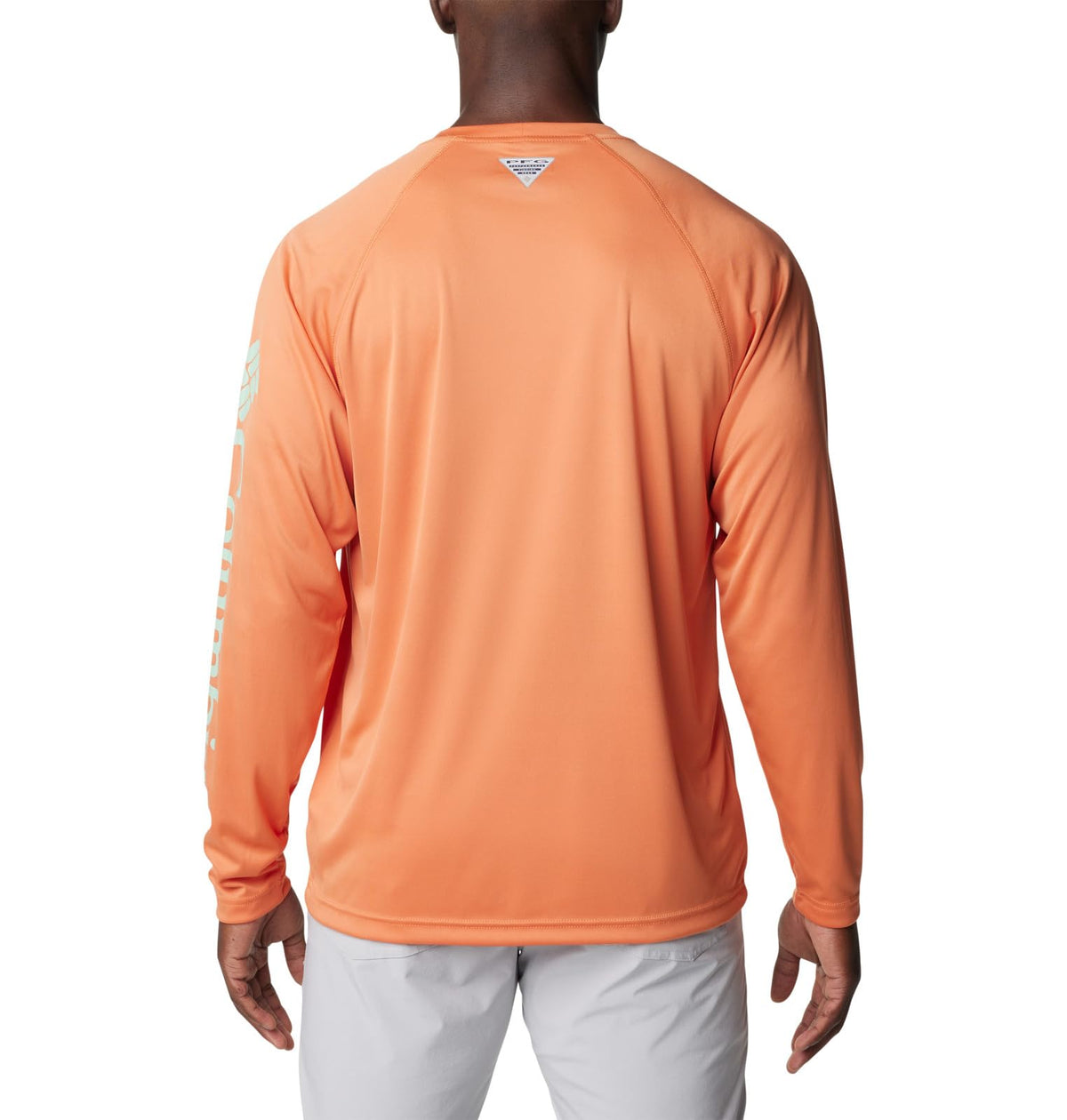 Columbia Men's Terminal Tackle Long Sleeve Fishing Shirt, Dusty Orange/New Mint Logo, 5X