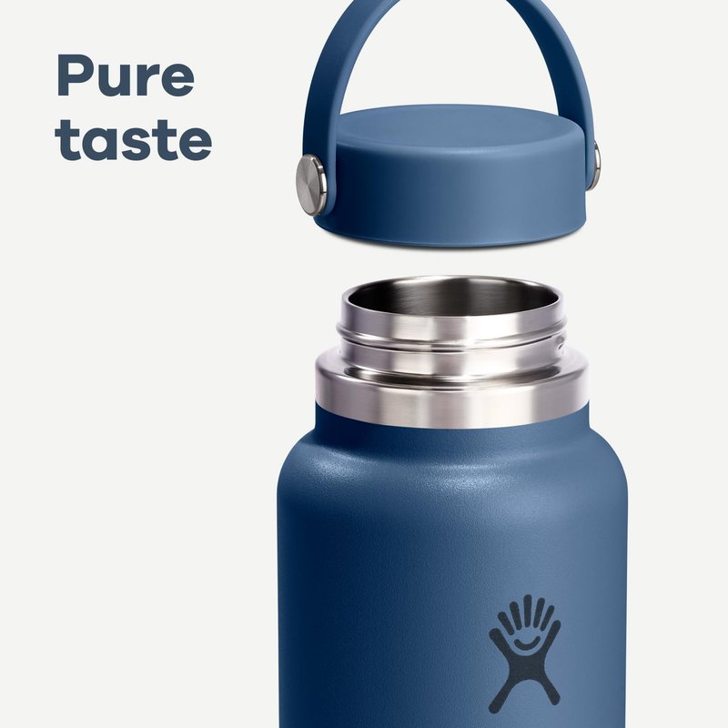 Hydro Flask Water Bottle - Insulated Stainless Steel - Wide Mouth Flex Lid, Non Spill, Leakproof and Refillable in 40 Oz Cloud Pink