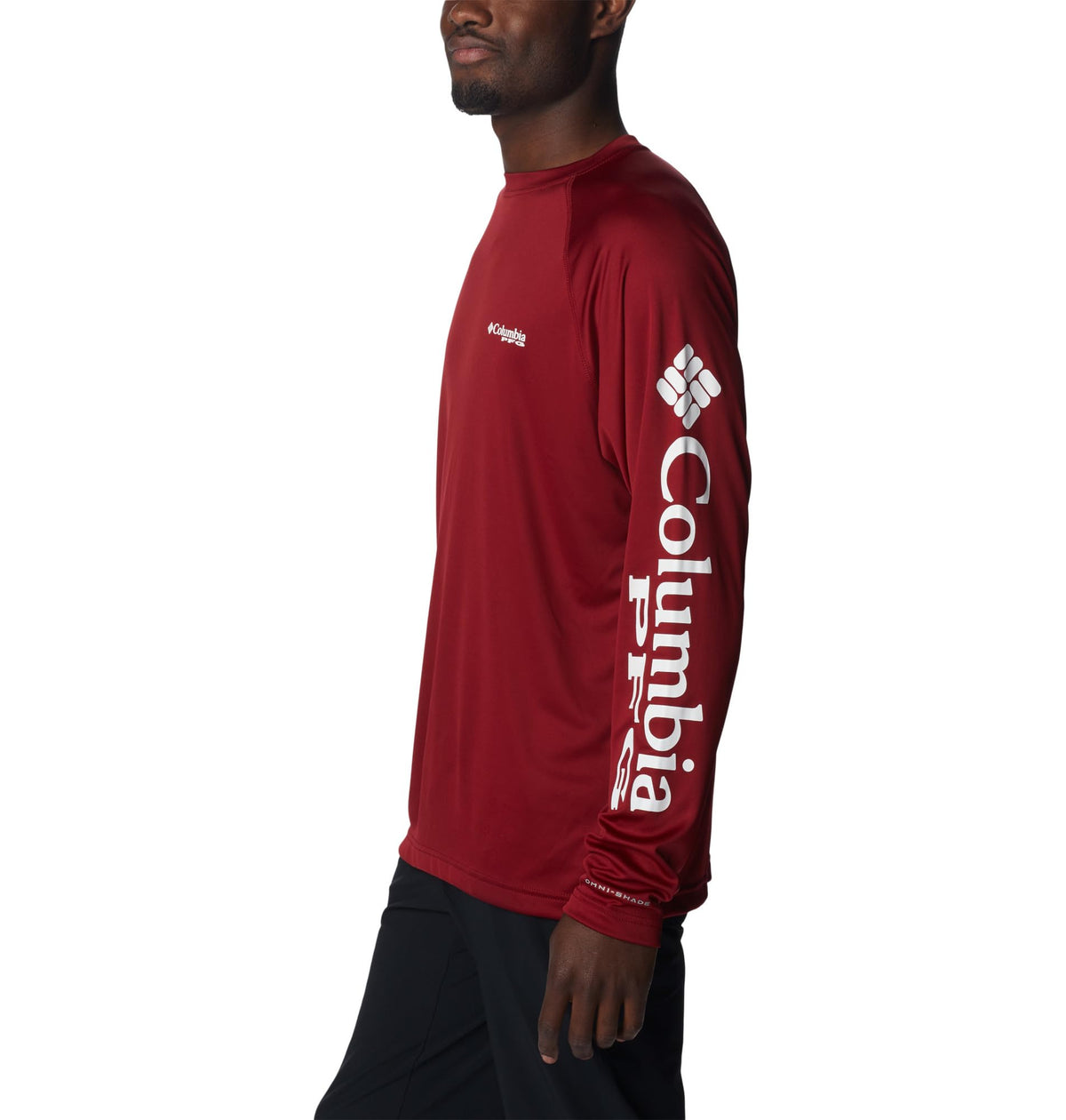 Columbia Men's PFG Terminal Tackle Long Sleeve Fishing Shirt, Beet/White Logo, 2X Tall