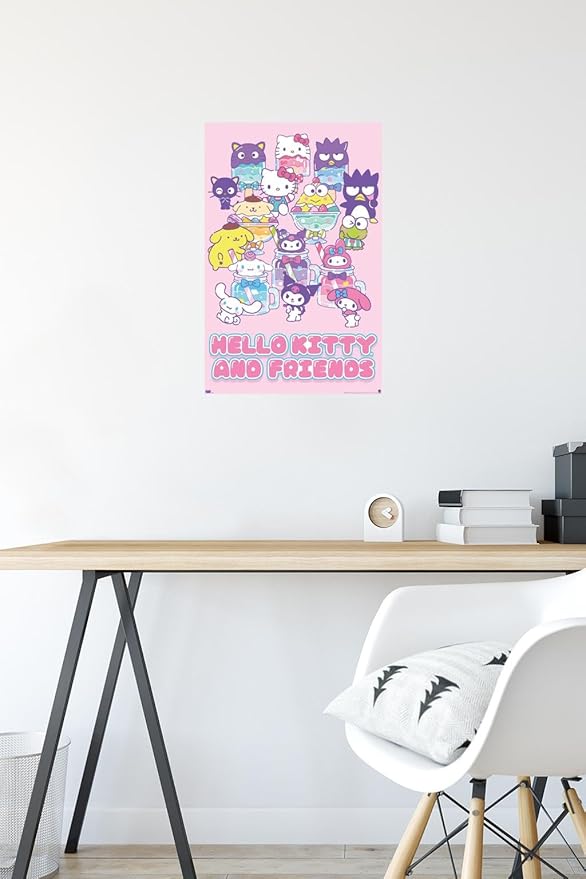 Trends International Hello Kitty and Friends: 24 Summer Fresh - Group Wall Poster, 22.4L x 14.7W, Premium Unframed Version