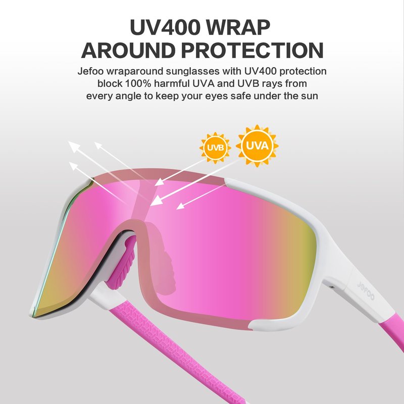 Jefoo Cycling Sunglasses for Women Men UV Protection Running Baseball MTB Biking Shades Sports Glasses