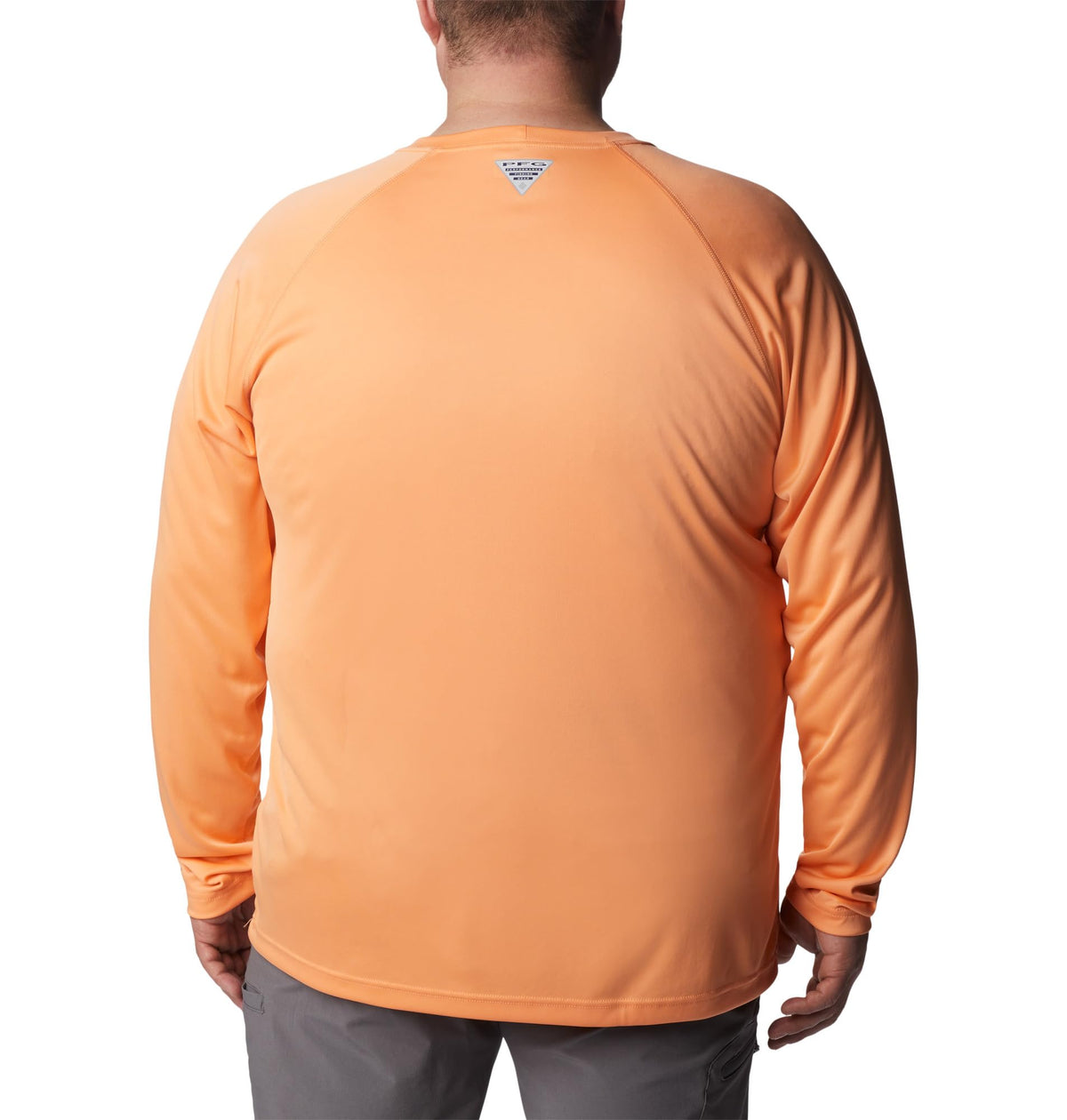 Columbia Men's PFG Terminal Tackle Long Sleeve Fishing Shirt, Bright Nectar/Vivid Blue Logo, Small
