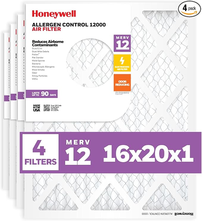 Honeywell 16x20x1 MERV 12 Electrostatic Pleated HVAC AC Furnace Air Filter |