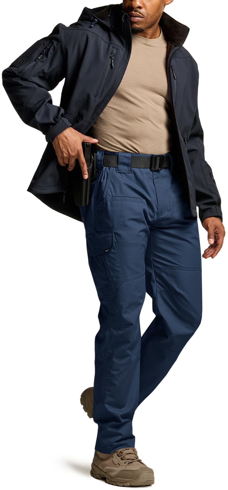 CQR Men's Tactical Pants, Water Resistant Ripstop Cargo Pants, Lightweight EDC Work Hiking Pants, Outdoor Apparel, Raider Midnight Blue, 32W x 30L