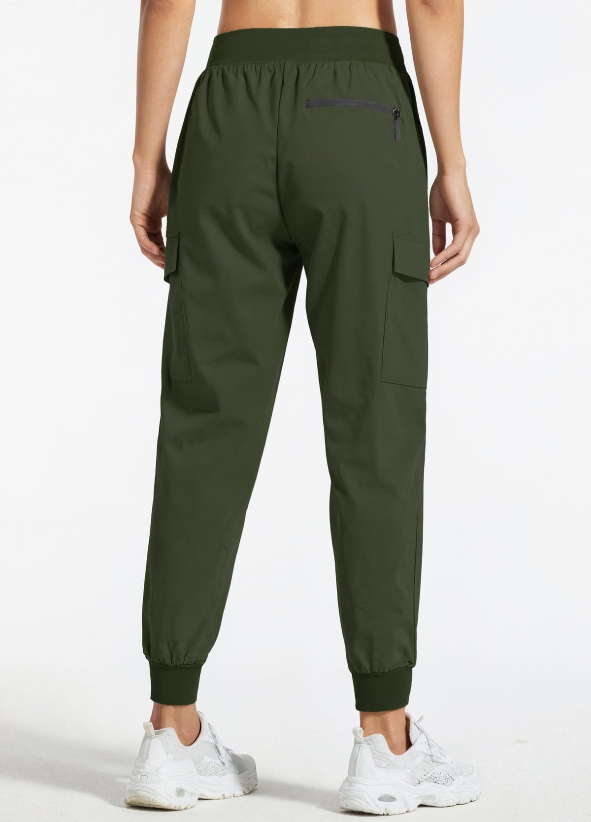 Libin Women's Cargo Joggers Lightweight Quick Dry Hiking Pants Athletic Lounge Casual Travel, Army Green M