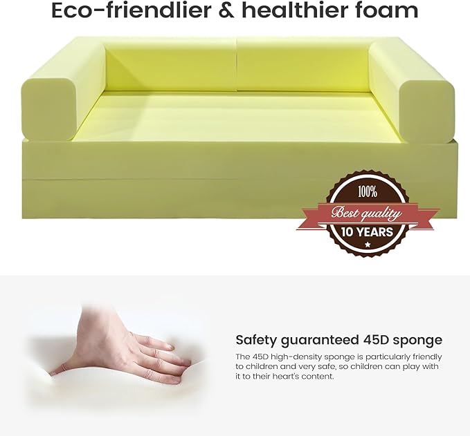 Folding Sofa Bed Convertable Corduroy Couch King Size Floor Sleeper 4-in-1 DIY Combination Modular Sofa Fold Out Futon Lounge Comfy Foldable Lazy cama for Living Room (Beige, 80.15'')