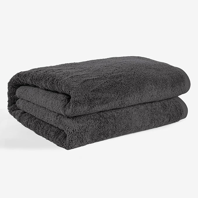 SALBAKOS 100% Turkish Cotton Jumbo Bath Sheet Towel Oversized 40x80 inch | Premium Hotel & Spa Quality, Soft, Absorbent, XL Bath Towels | Made in Turkey (Pack of 1, Gray)