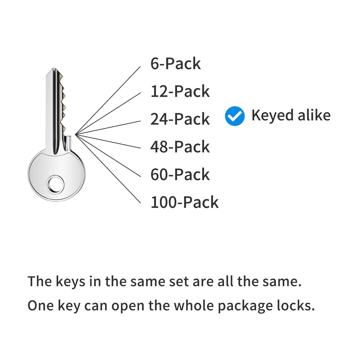 Padlocks with Same Key, LQYN 24 Pcs Laminated Keyed Padlock (1-9/16", 40mm), Keyed Alike Locks, Long Shackle, for Storage Locker, Hasp Latch, Toolbox, Sheds