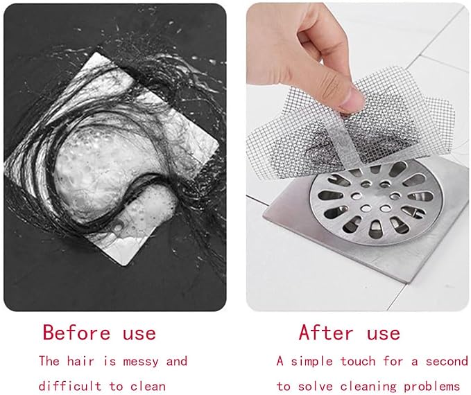 Disposable Floor Drain Sticker, Hair Drain Catcher, Shower Drain Square Mesh