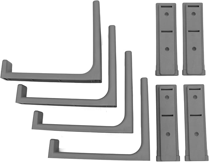 Vego garden Planter Box Brackets for Herb & Mini Planters, Adjustable Window Box Brackets, Wall Mount Flower Box Bracket, Heavy Duty Planter Shelving for Patio Garden Fence Railing Balcony, 4 Pack