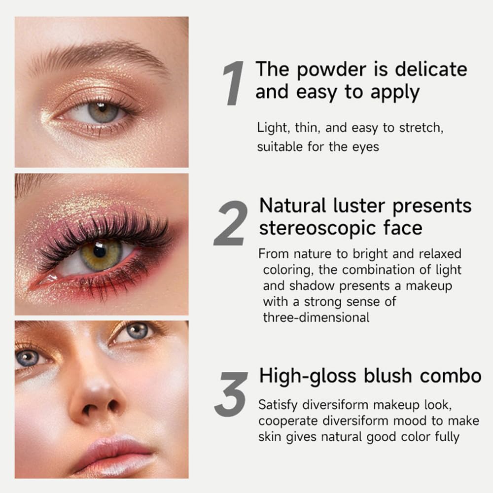 Monochrome Powder Eyeshadow Palette Makeup,Dark Brown Natural Neutral Single Shimmer Eye Shadow for Older Women,Buildable Sparkly Eye Finish,Long Lasting Naturing-Looking