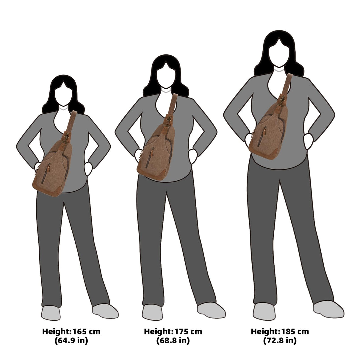 KL928 Canvas Sling Bag Crossbody Bags Casual Shoulder Daypack for Men Women