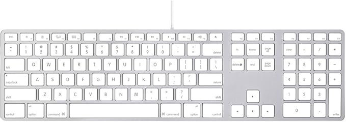 Apple Wired Keyboard with Numeric Keypad MB110LL/A Aluminum (QWERTY English) (Renewed)
