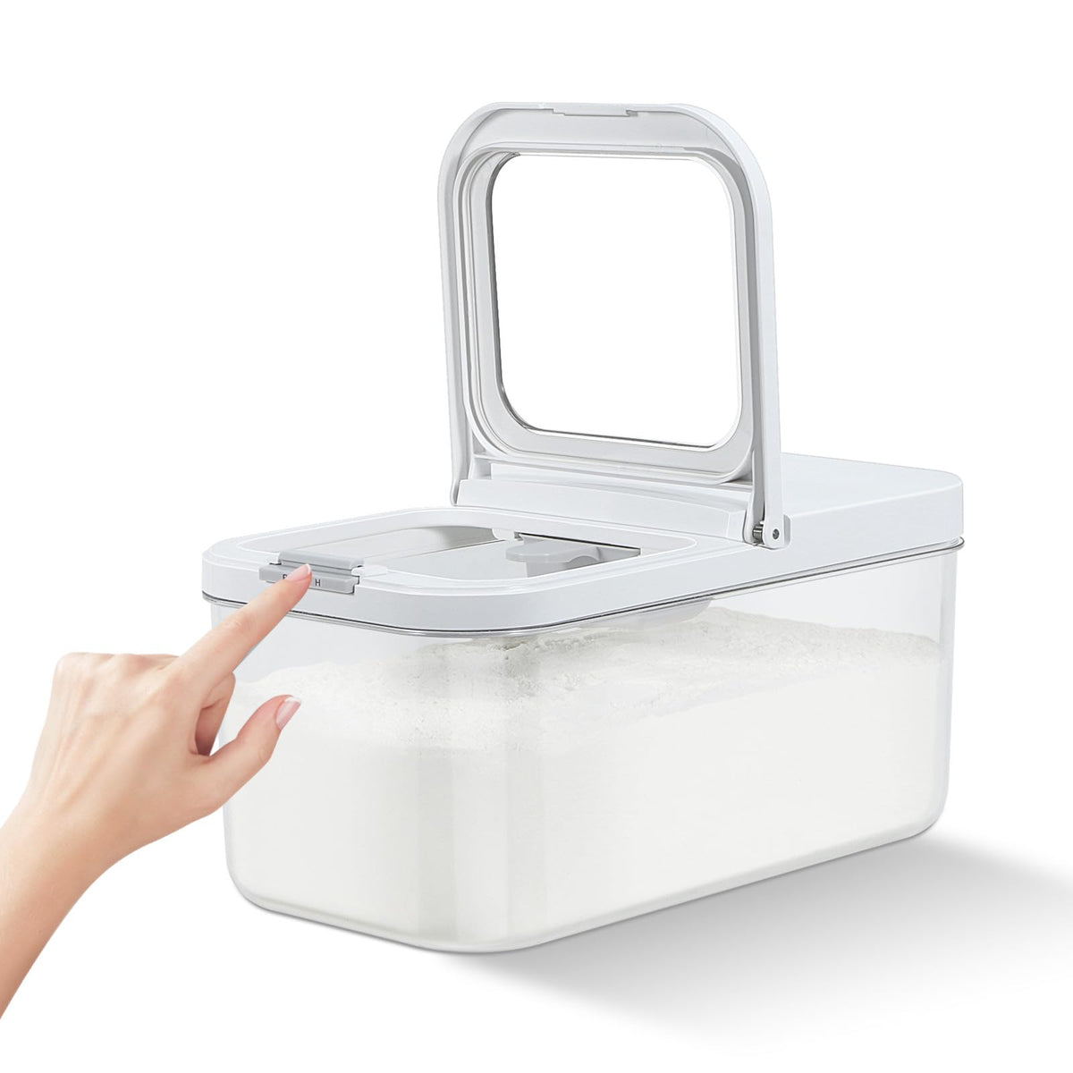 TBMax Large Flour Storage Container 10.56 Qt, 20 Lbs Rice Container with Pop Up Lid & Measuring Scoop for Flour, Cereal, Dry Food Storage and Kitchen Pantry Organization