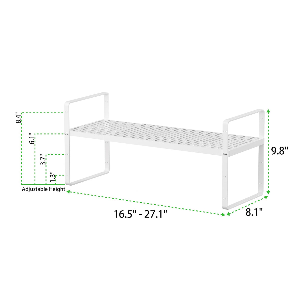 SOFRON Expandable Storage Shelf, Stackable Organizer Rack, White Large 3 PK