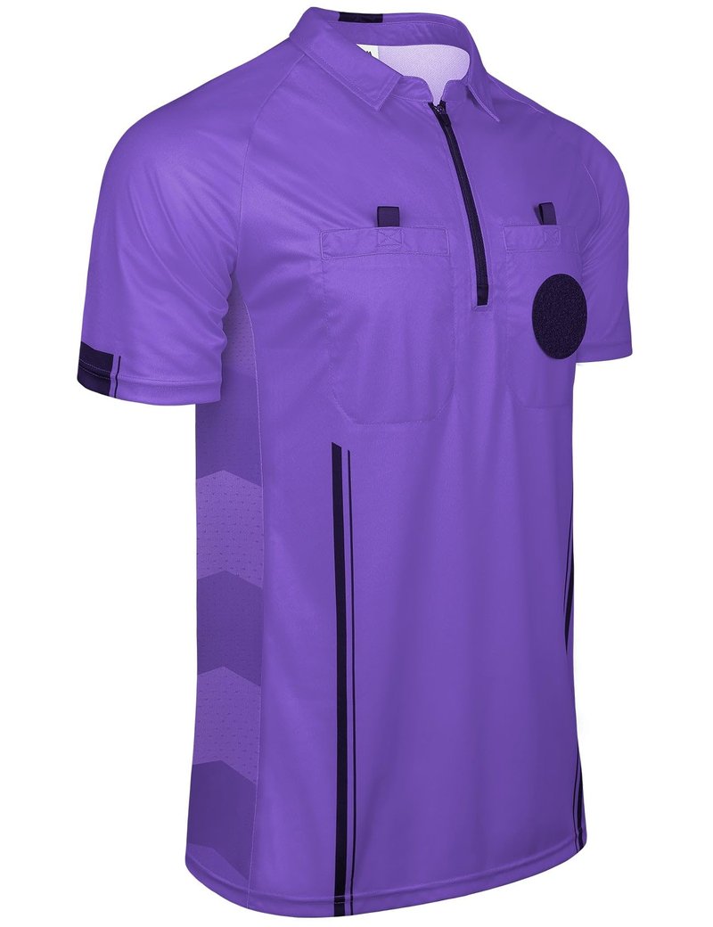FitsT4 Sports Pro Soccer Referee Jersey Short Sleeve Ref Shirts Purple X-Small