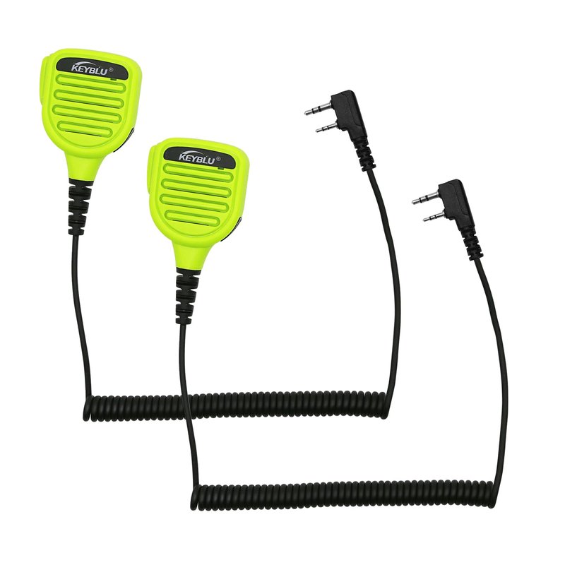 KEYBLU Waterproof Shoulder Speaker Mic 2 Pin Two Way Radio Microphone with 3.5mm Audio Jack Compatible with BaoFeng GT-5R / UV-5R, BTECH, Kenwood and Retevis Radios Walkie Talkie