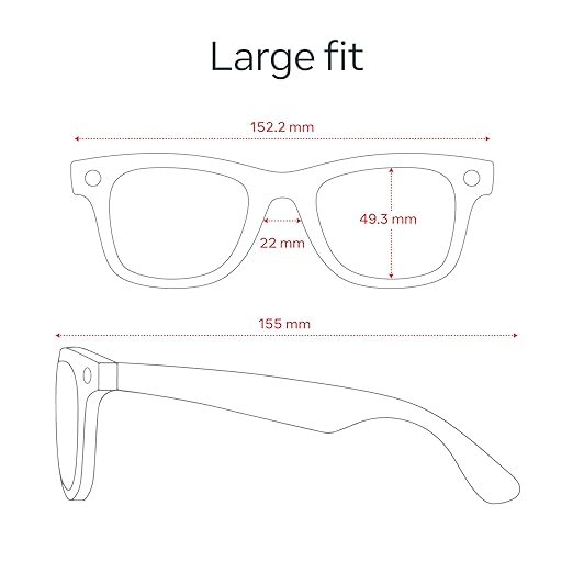 Ray-Ban Meta (Gen 2), Wayfarer Large, Matte Black | Smart AI Glasses for Men, Women — 2x Battery Life — 3K HD Resolution — 12 MP Ultra-Wide Camera, Audio, Video — Clear Lenses — Wearable Technology