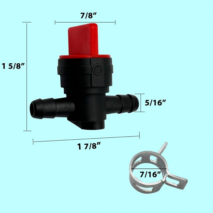 1/4" Inline Fuel Cut Off Valve Straight Gas Valve and Fuel Filter