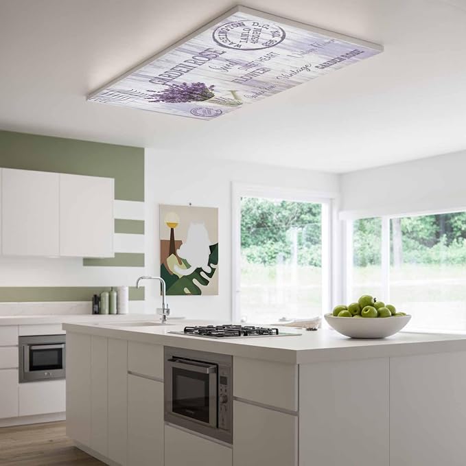 Fluorescent Light Covers for Ceiling Lights Lavender Flower Magnetic Light