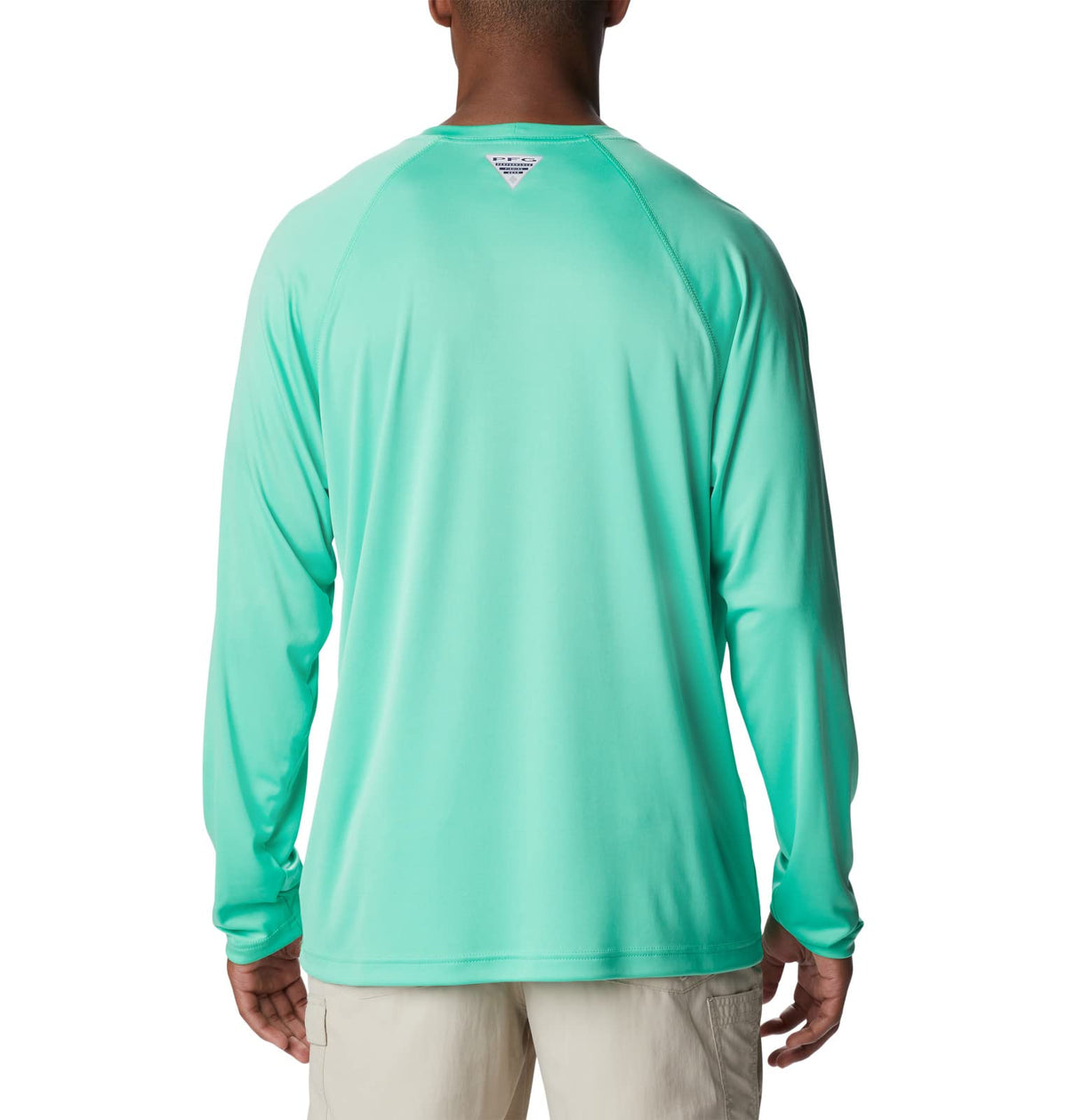 Columbia Men's Terminal Tackle Long Sleeve Fishing Shirt, Light Jade/Metal Logo, Small