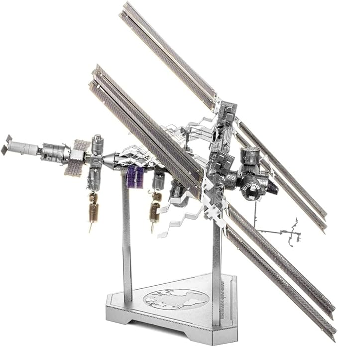 Metal Earth Fascinations Premium Series International Space Station 3D Metal Model Kit Bundle with Tweezers