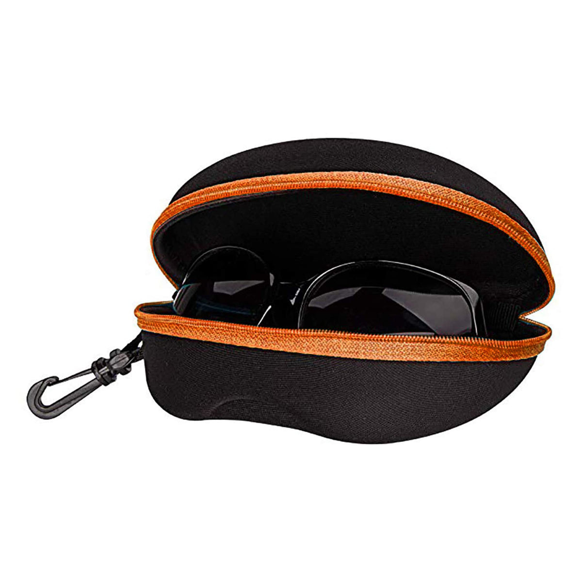 PG6 Zipper Shell Sunglasses Glasses Case with Belt Loop, Clip, Plastic Carabiner Hook