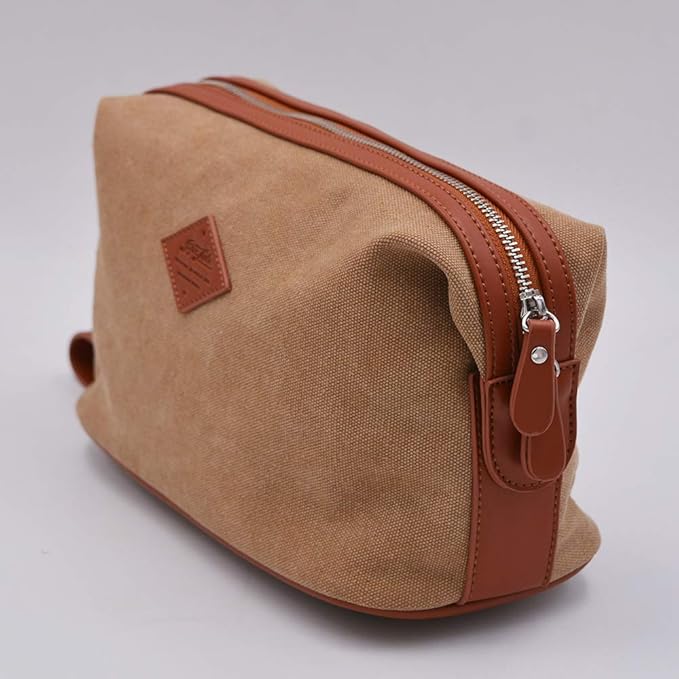 Convenience Kits International Premium Canvas Toiletry Bag (Khaki)