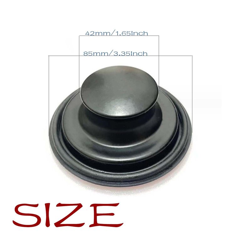 3.35 Inch Kitchen Sink Stopper for Garbage Disposal Stopper, Stainless Black Garbage Disposal Plug Fits Standard Kitchen Drain Size of 3 1/2 Inch, for Insinkerator, Kitchenaid, Kohler, Waste King