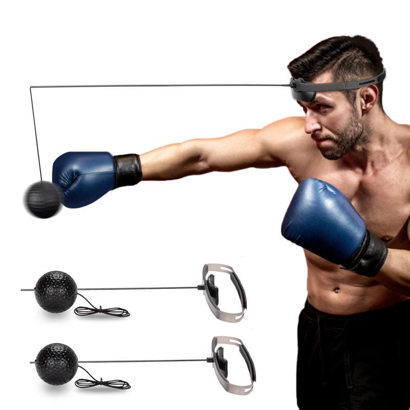 Hikeen Boxing Reflex Ball MMA Boxing Equipment 2 Difficulty Levels Adjustable for Adults and Kids Agility Training Punching Speed and Hand Eye Coordination Training