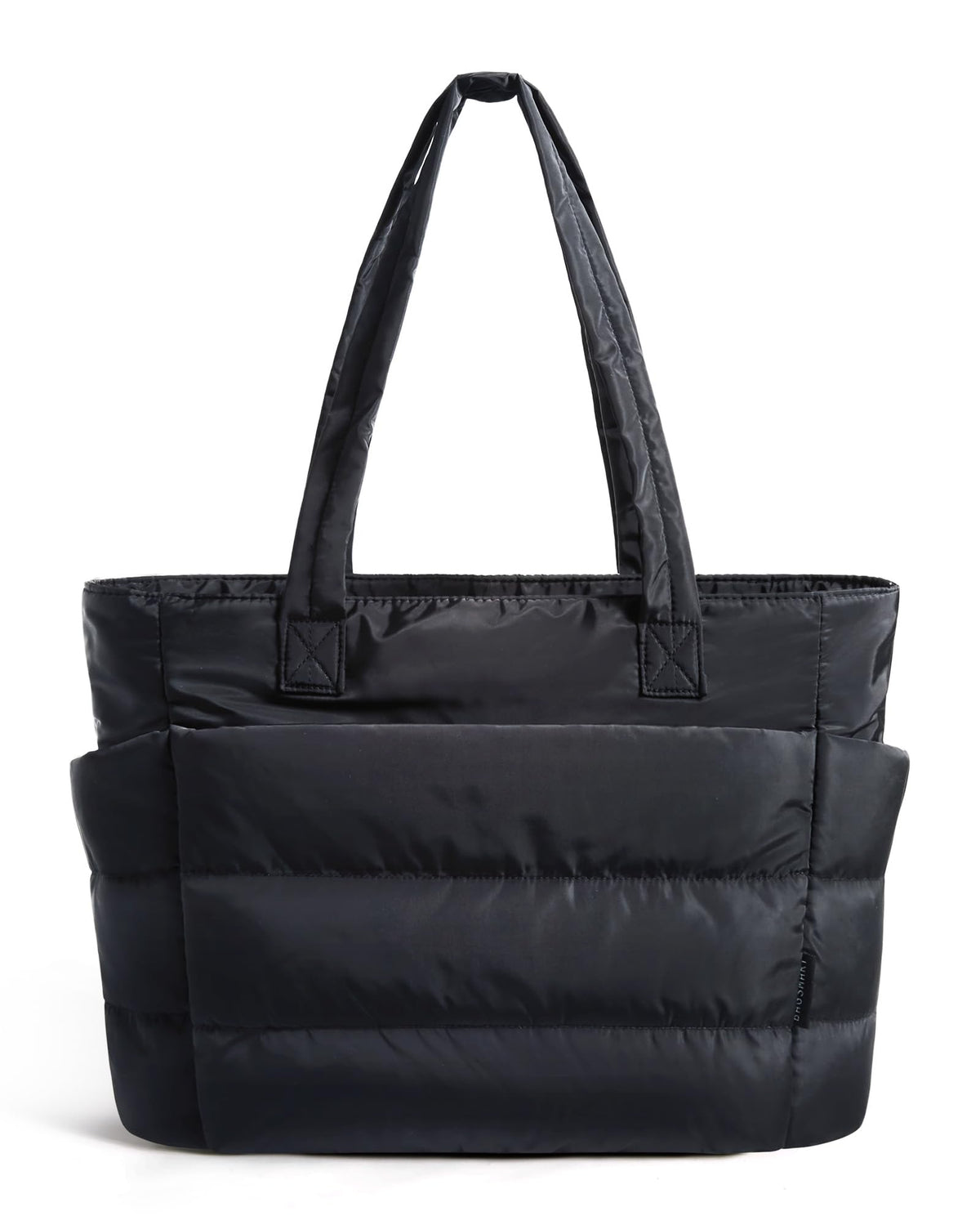 BAGSMART Tote Bag for Women, Lightweight Puffy Tote Bag with Compartments Shoulder Bag Handbag for Travel, Work, Gym (a-Standard Size-Black, Standard Size)