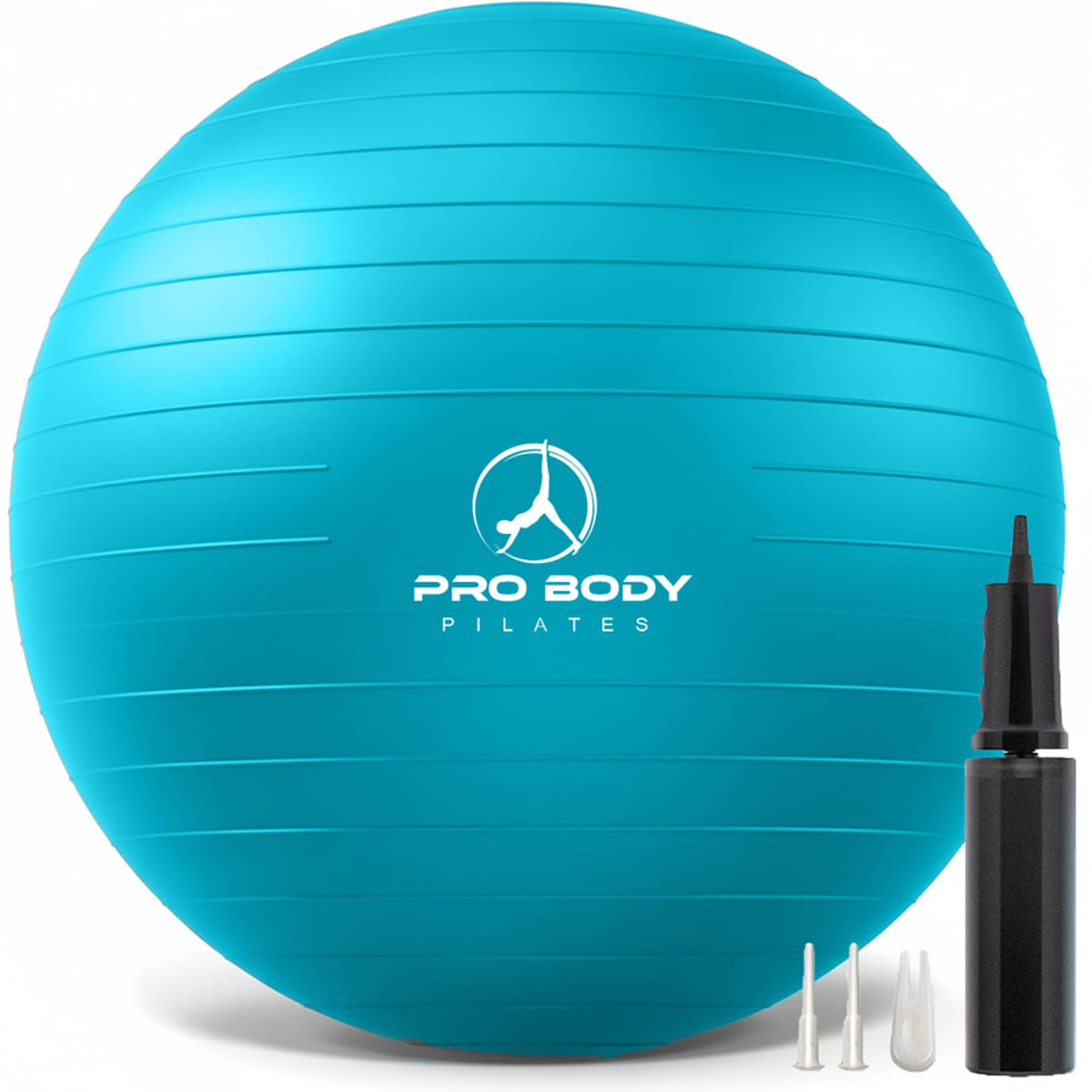ProBody Pilates Yoga Ball - Fresh Colors Exercise Ball for Stability, Pregnancy, Workout, Physical Therapy & Birthing, Balance Ball Chair (Sky, 65 cm)