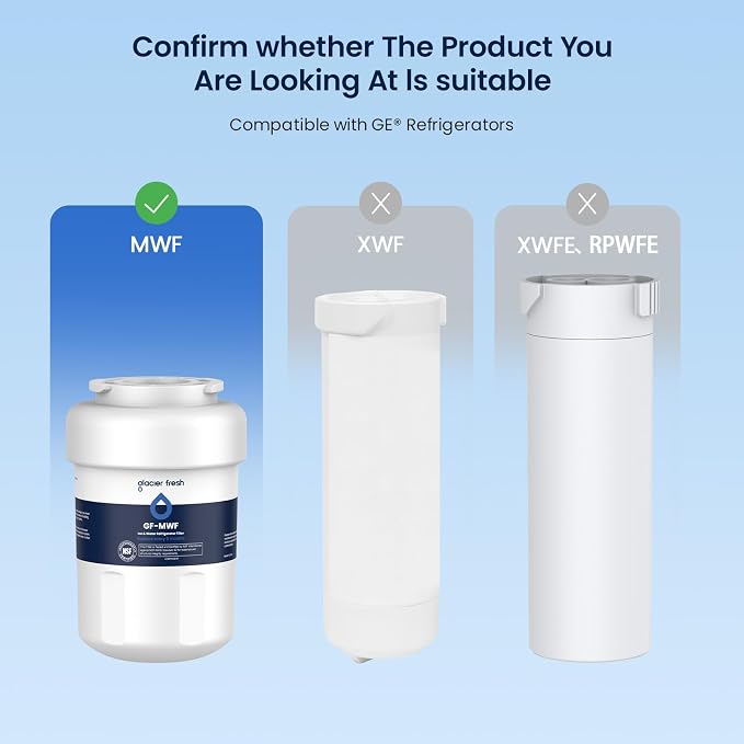 GLACIER FRESH Replacement for MWF Refrigerator Water Filters, SmartWater MWFP