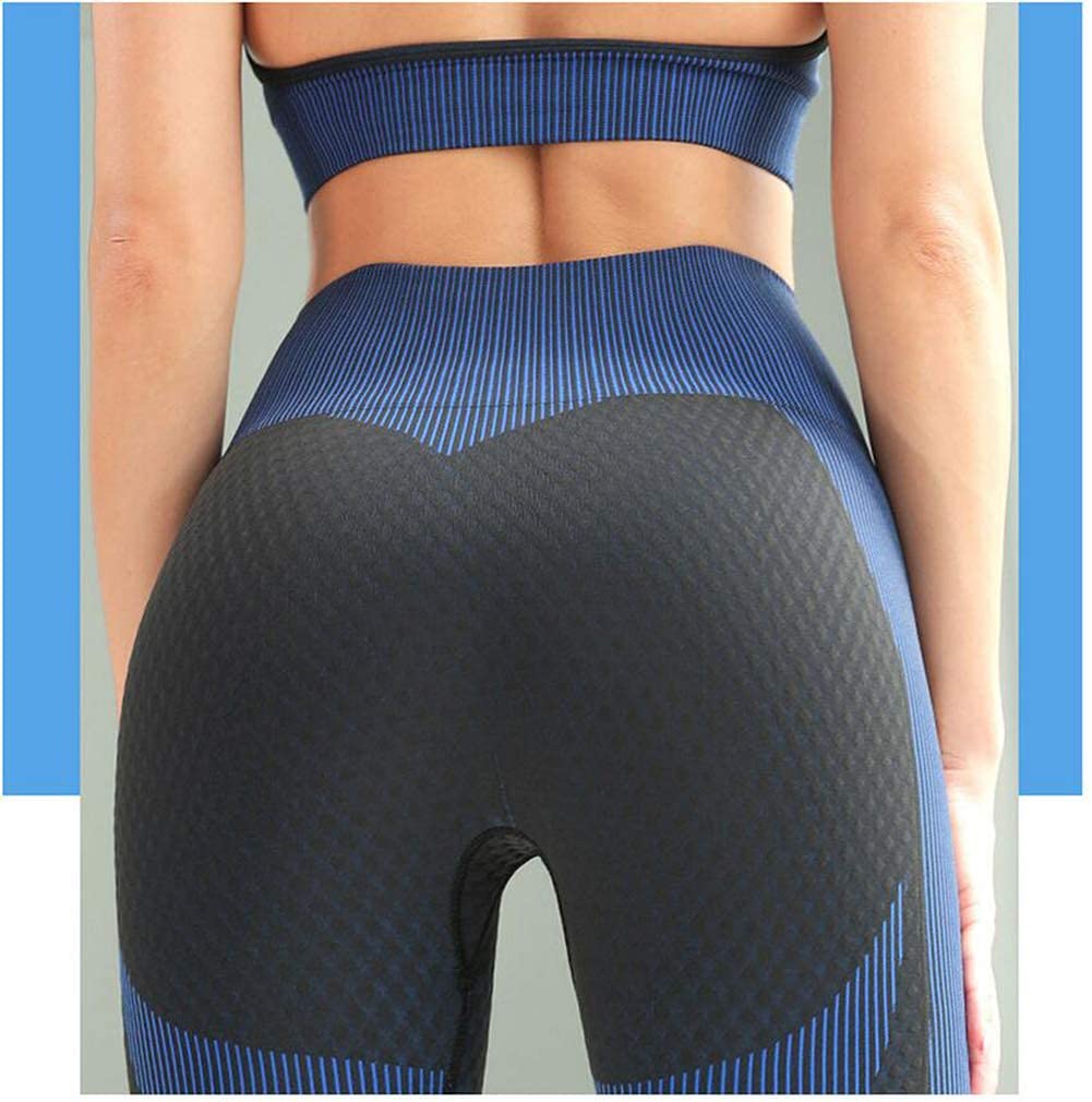 Veriliss 3pcs Seamless Workout Outfit Sets for Women, Gym Clothes Yoga Sportswear Leggings and Stretch Sports Bra Gym jumpsuits Clothes Set (BlackBlue, S)