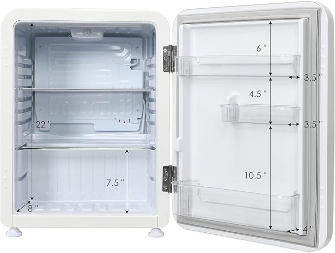 COSTWAY Compact Refrigerator, 2.4 cu ft. Single Door Small Fridge with Auto Defrost, Adjustable Temperature 32℉ to 50℉, Reversible Door, Removable Glass Shelves, Mini Fridge for Apartment, White