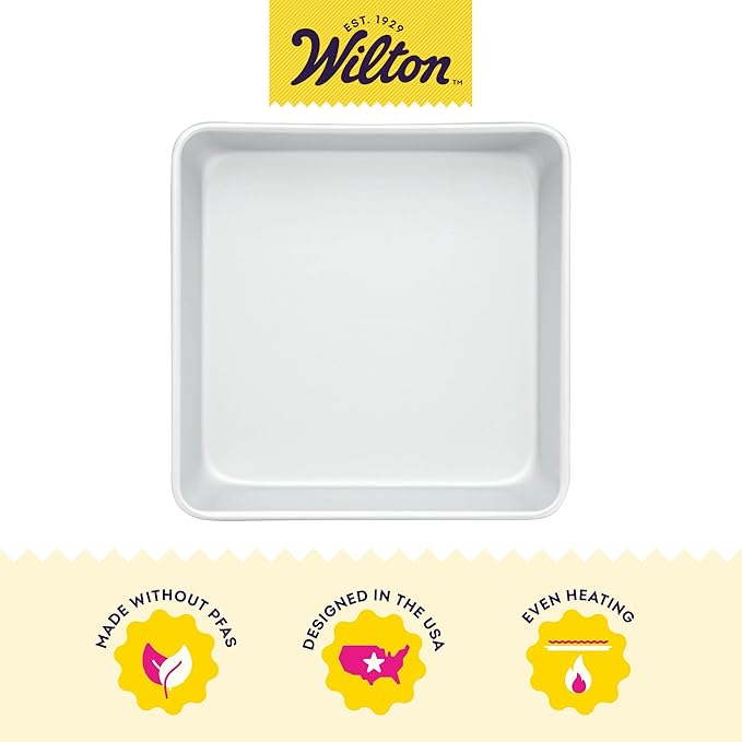 Wilton Aluminum Square Cake Pan, Made Without PFAS, 8 x 8 in