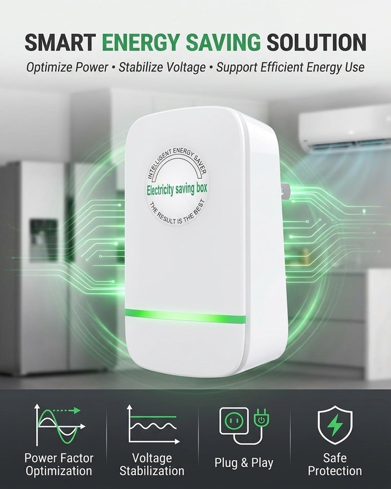 Electricity Saving Box Energy Power Savings Device to Reduce Electric Bill Power Energy Electricity Factor Saver Smart Intelligent Plug in Home Office Surge Protector Strips Voltage Outlet