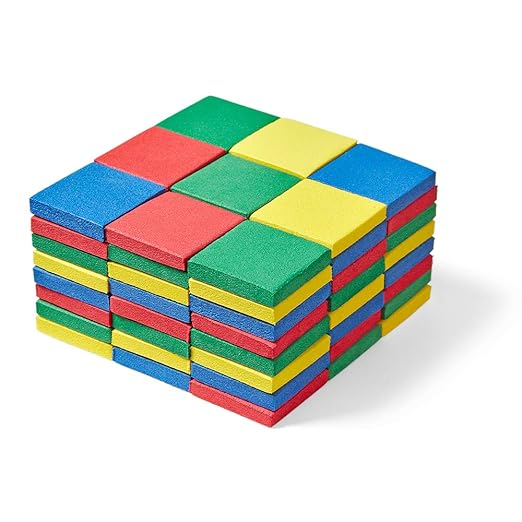 hand2mind Foam Square Color Tiles, Color Sorting, Math Counters for Kids, Counting Manipulatives, Colored Foam Squares, Math Manipulatives, Bingo Chips, Game Tokens, Tiles Learning (Set of 400)